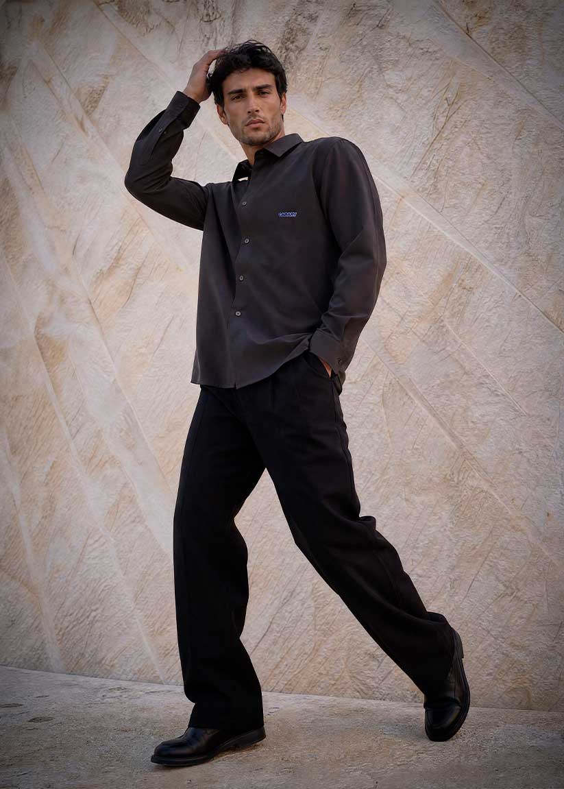 Marl Gray Oversized Shirt