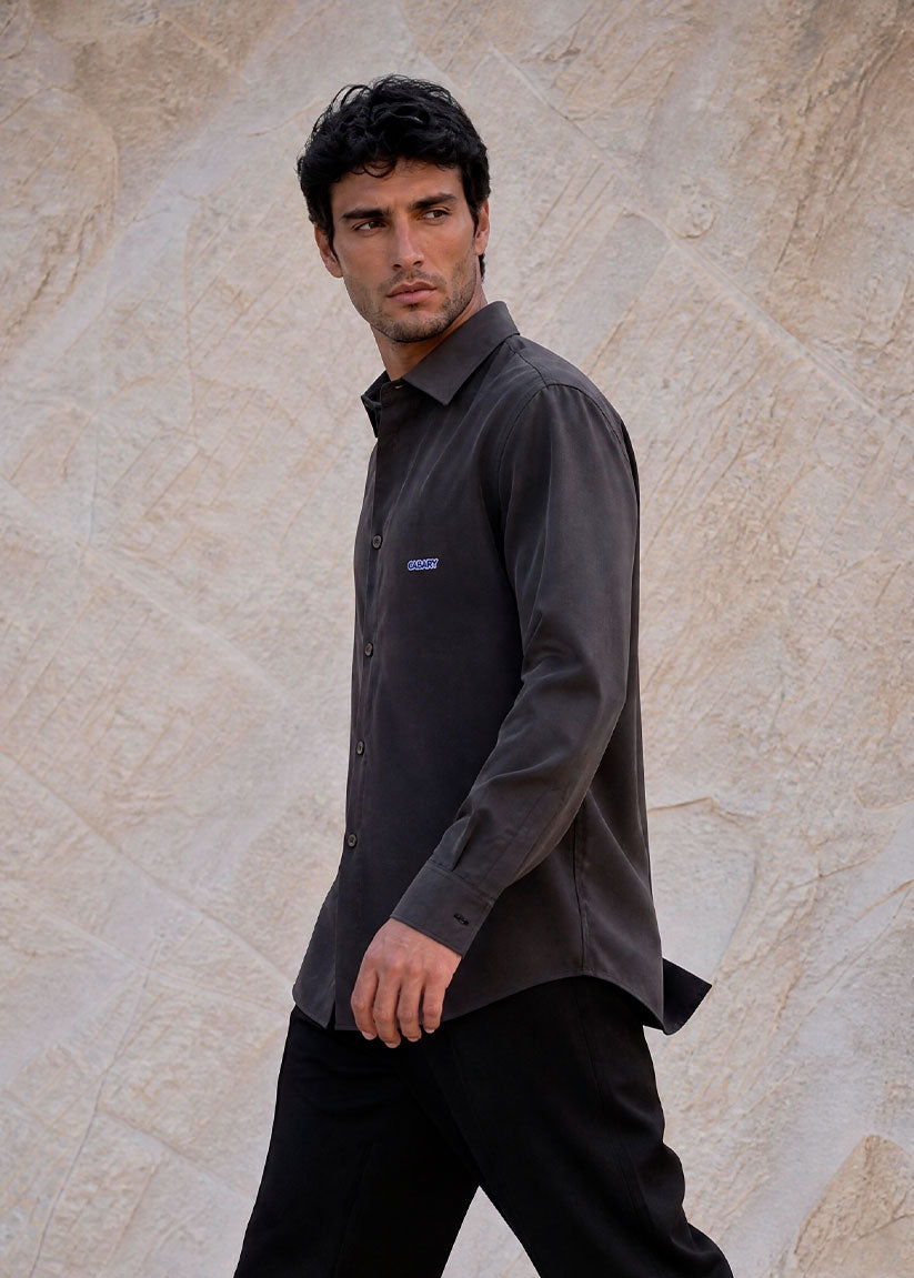 Marl Gray Oversized Shirt
