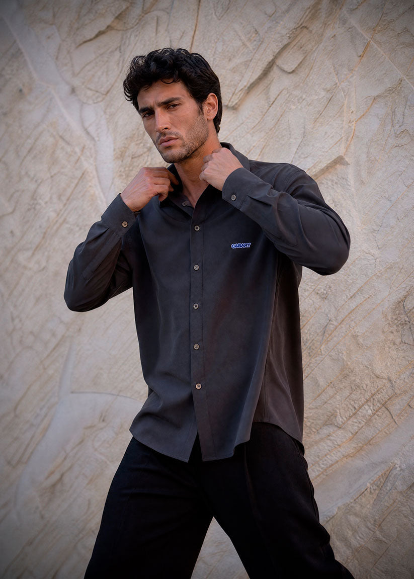 Marl Gray Oversized Shirt