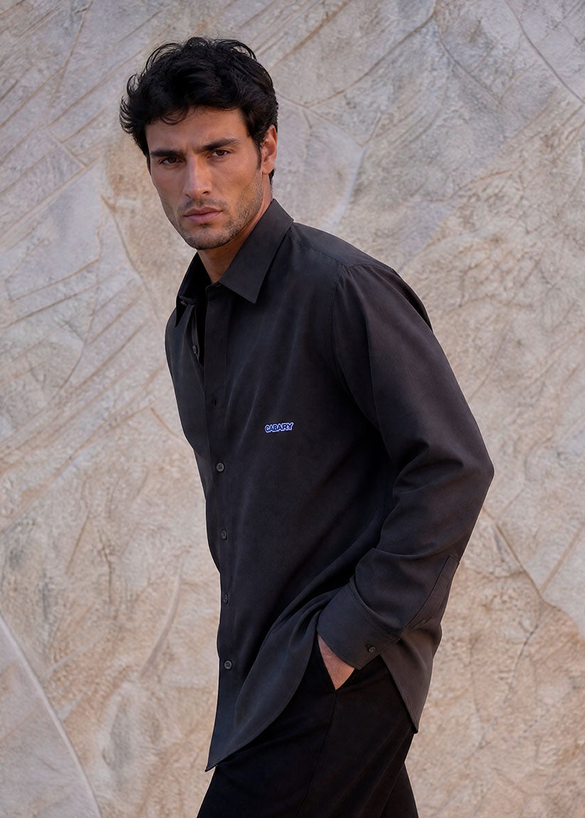 Marl Gray Oversized Shirt