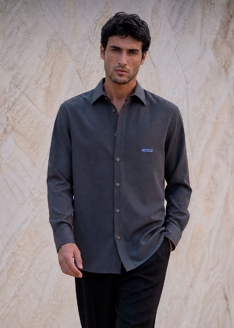 Marl Gray Oversized Shirt