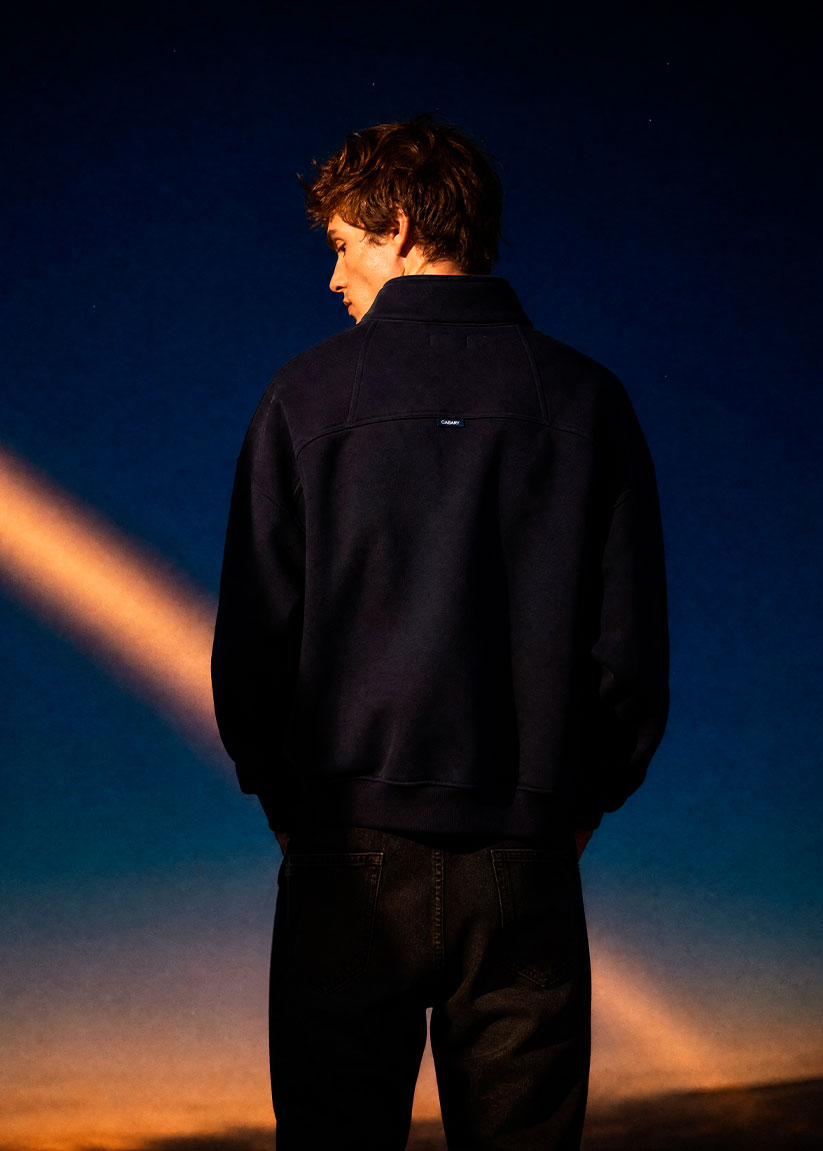 Oversized high-neck sweatshirt