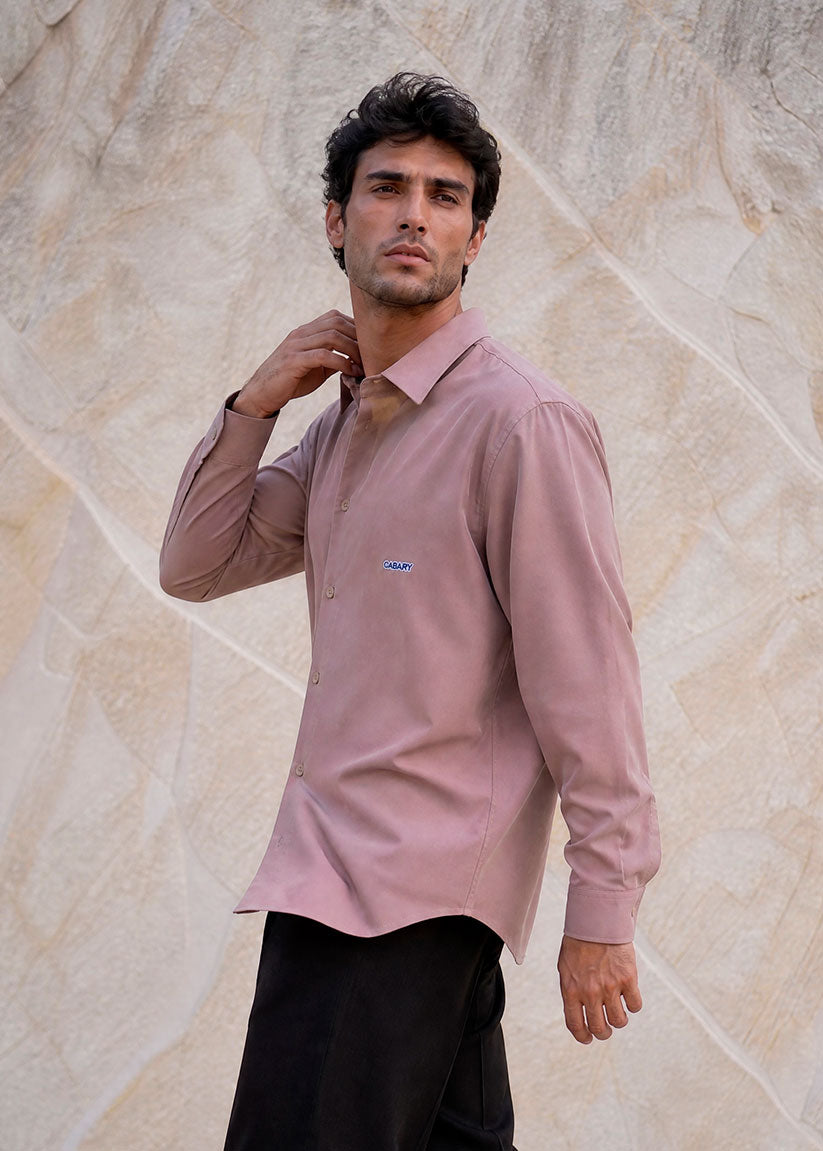 Pink Crepe Oversize Shirt