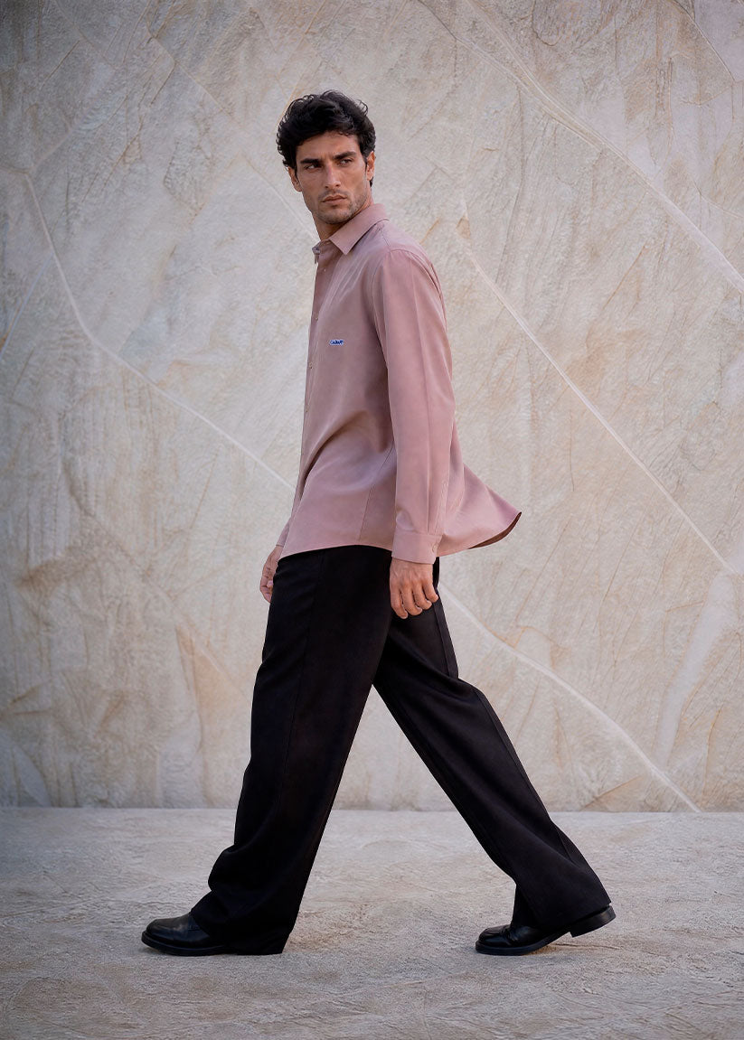 Pink Crepe Oversize Shirt