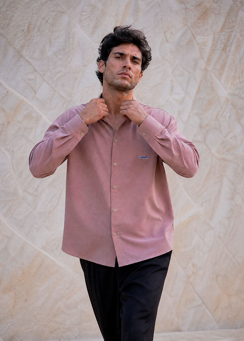 Pink Crepe Oversize Shirt