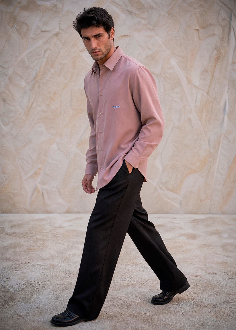 Pink Crepe Oversize Shirt