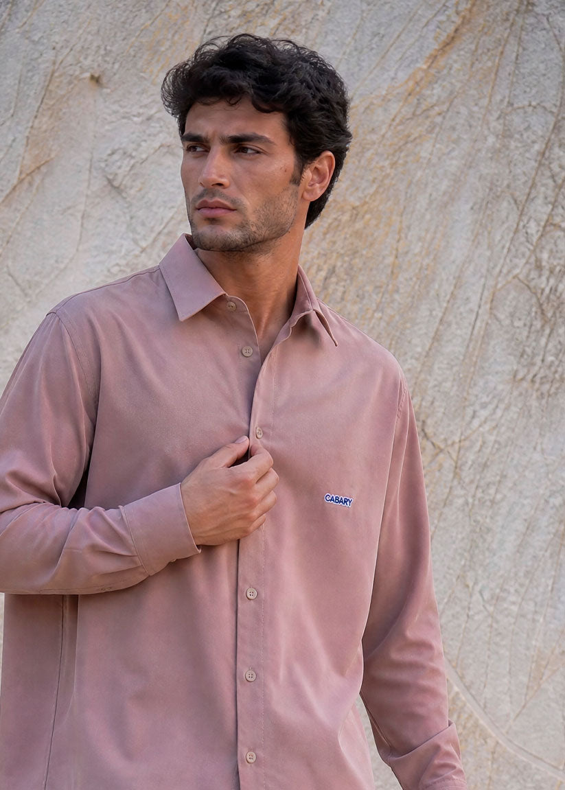 Pink Crepe Oversize Shirt
