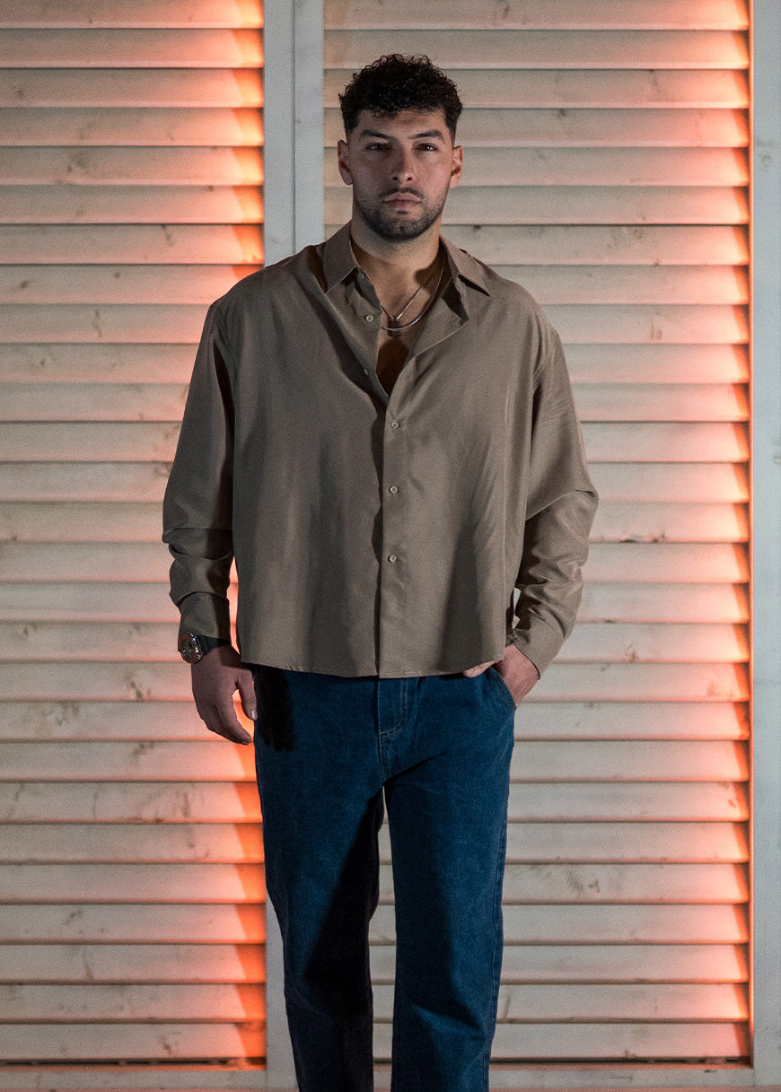 Camisa oversize beige Arena
