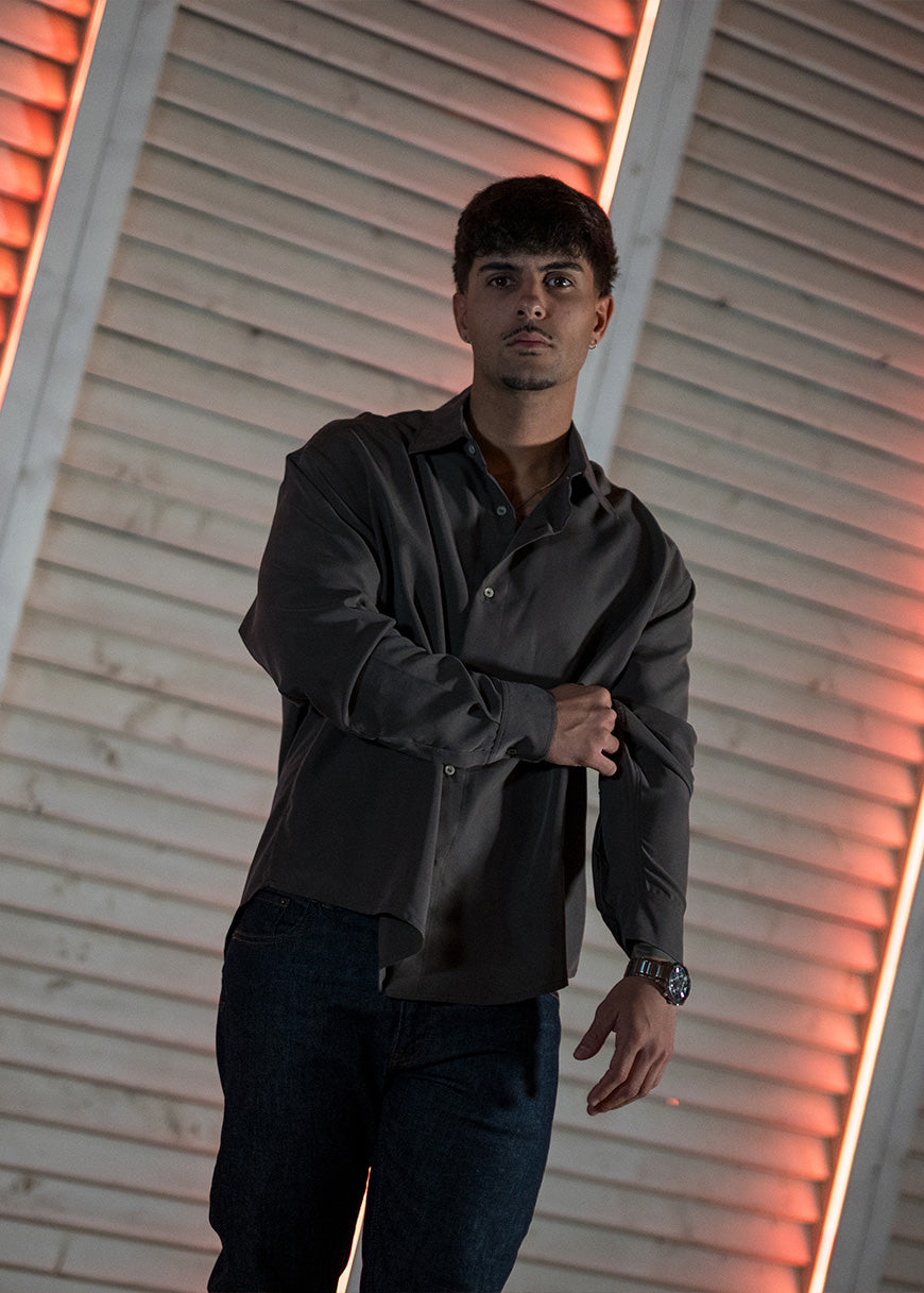 Camisa oversize gris Marengo