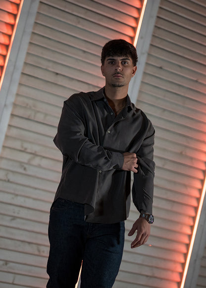 Camisa oversize gris Marengo