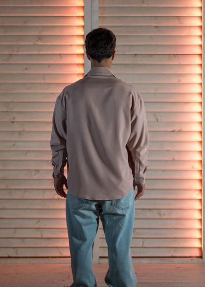 Camisa oversize rosa Crepe